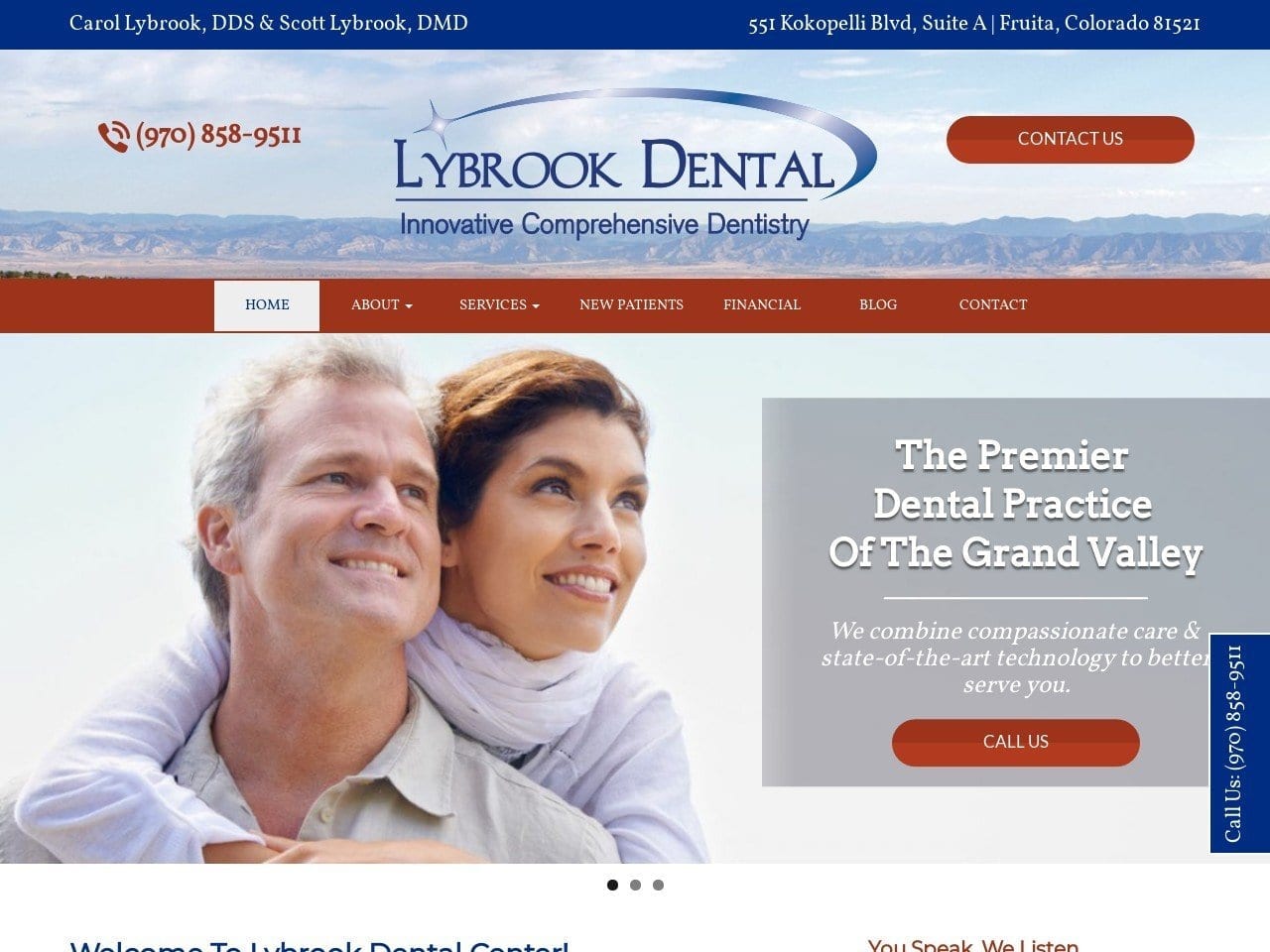 Lybrook Dental Center Website Screenshot from lybrookdental.com