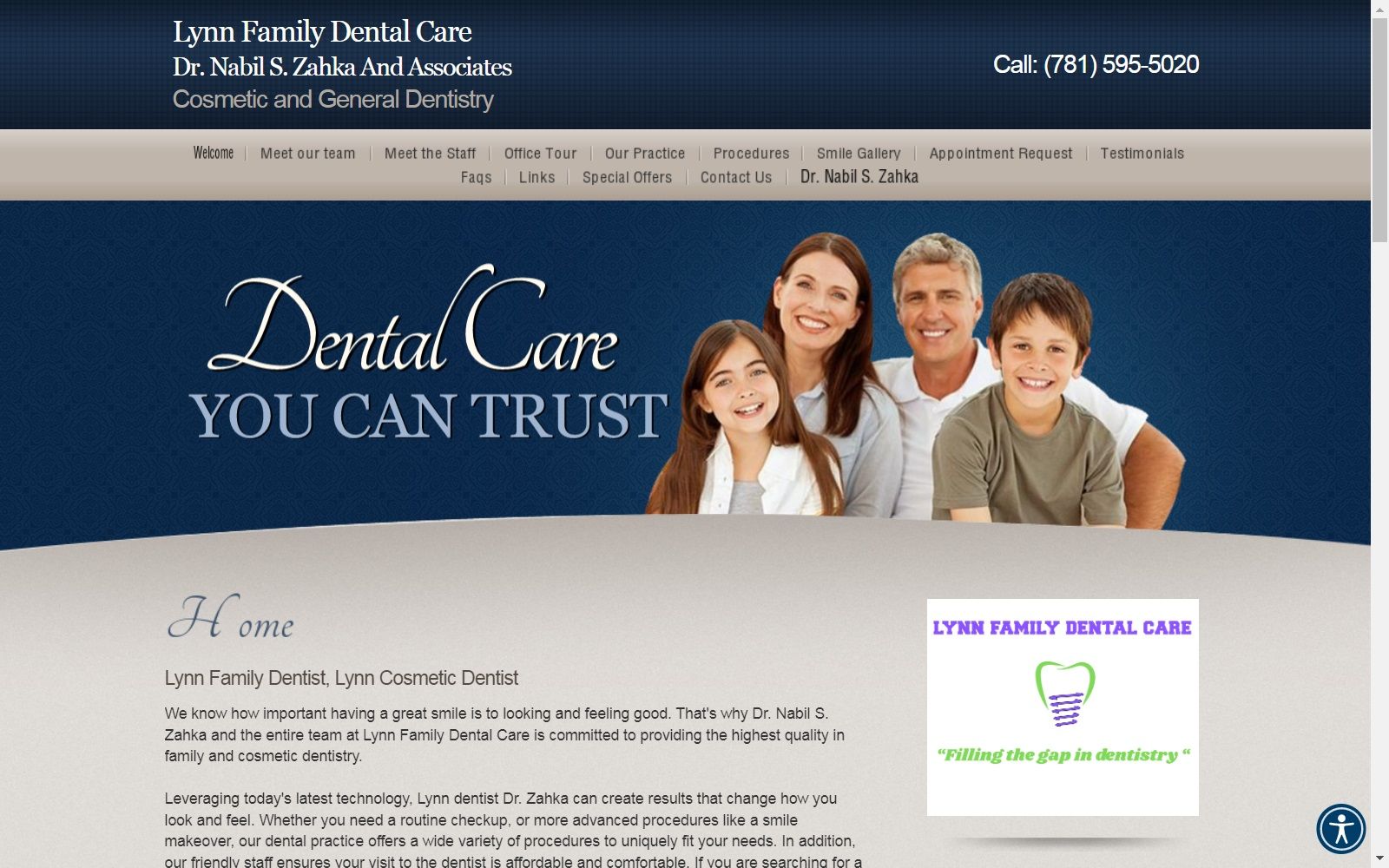 lynnfamilydentalcare.com screenshot