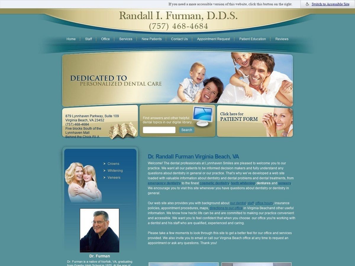Randall Furman DDS Website Screenshot from lynnhavensmiles.com