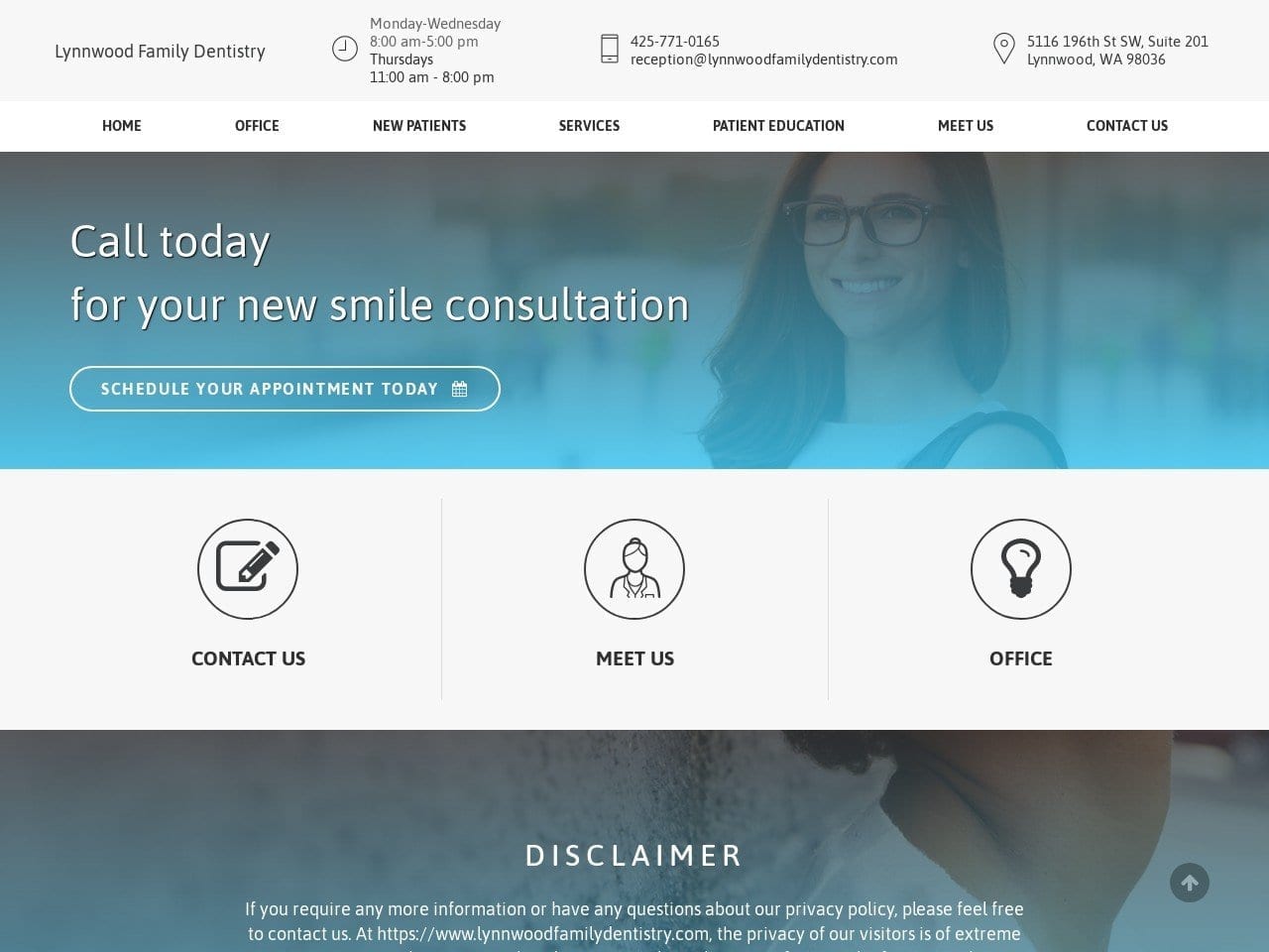 Lynnwood Family Dentist Website Screenshot from lynnwoodfamilydentistry.com