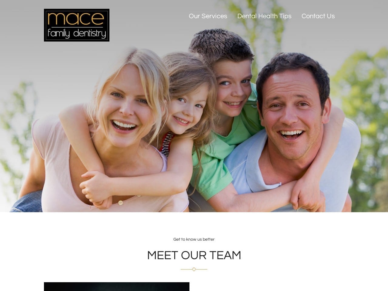 Mace Family Dental Website Screenshot from macefamilydentistry.com