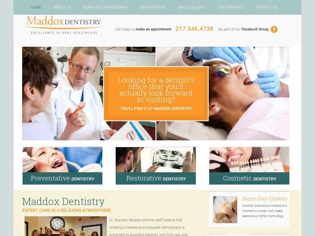 Sturm & Maddox Website Screenshot from maddoxdentistry.com