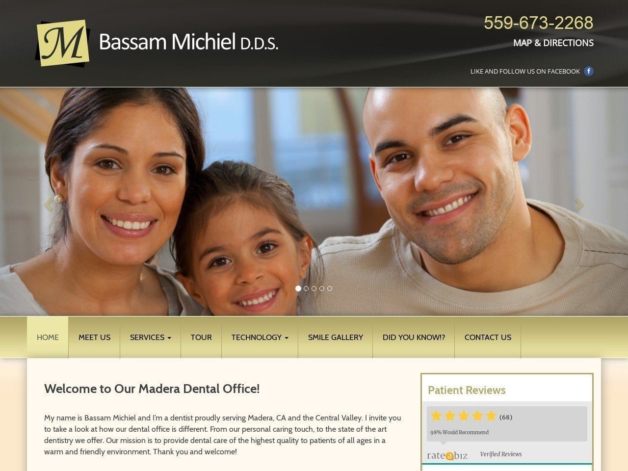 Bassam E. Michiel D.D.S. Inc. Website Screenshot from maderadds.com