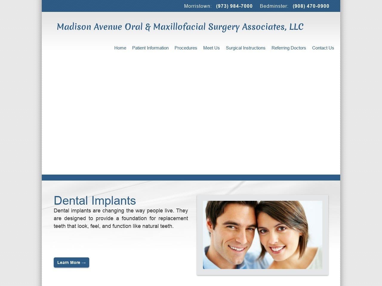 Madison Avenue Oral And Maxillofacial Surgery Asso Website Screenshot from madisonaveoralsurgeon.com