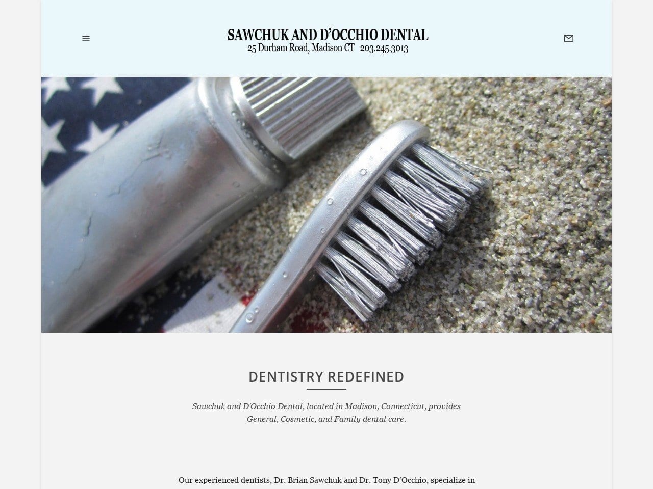 Sawchuk And D Dentist Website Screenshot from madisonctdental.com