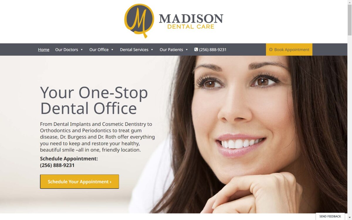 madisondentalcare.com screenshot