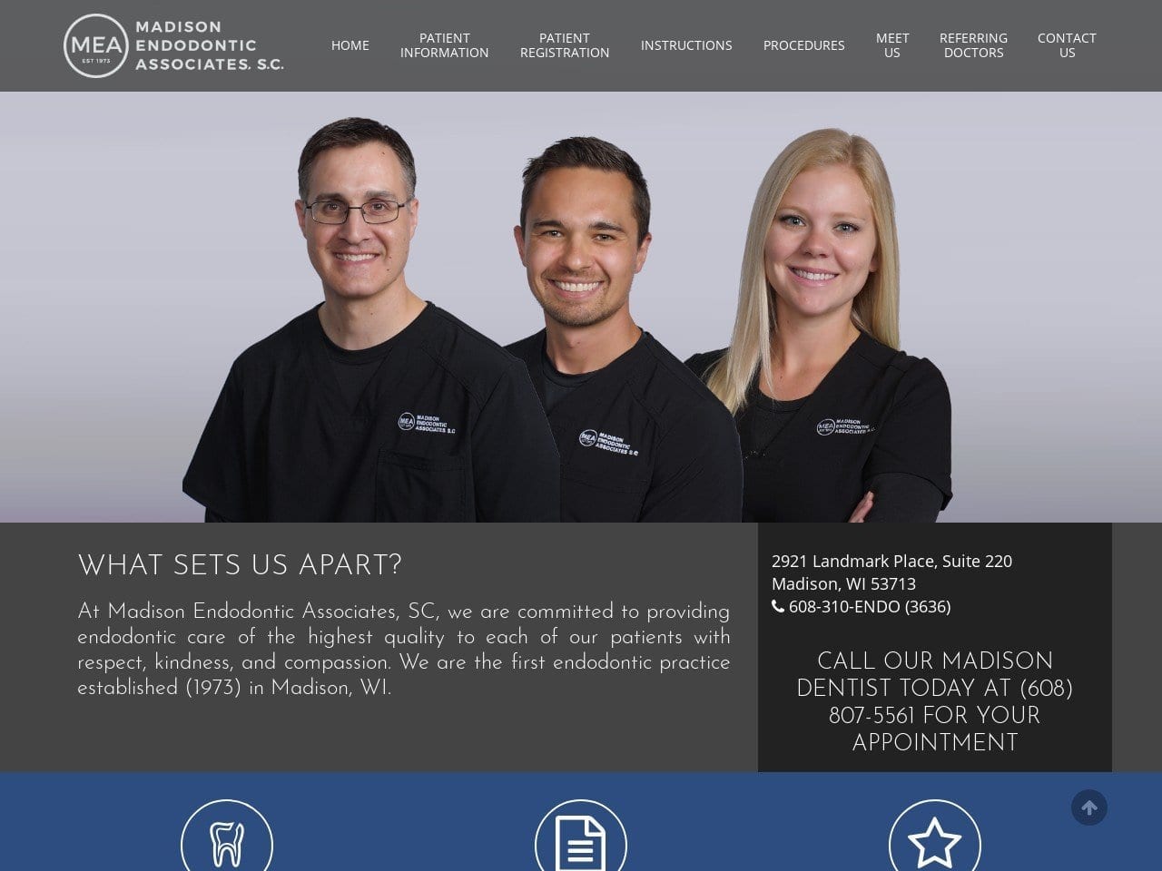 Madison Endodontic Associates Website Screenshot from madisonendodontic.com