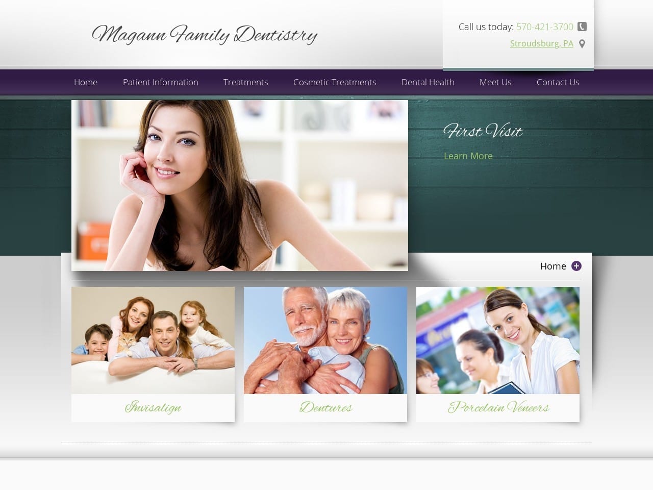 Magann Family Dentistry Website Screenshot from maganndmd.com