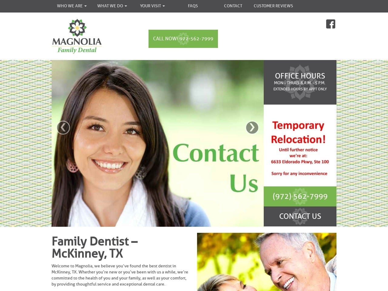 Magnolia Family Dental Website Screenshot from magnoliafamilydental.net