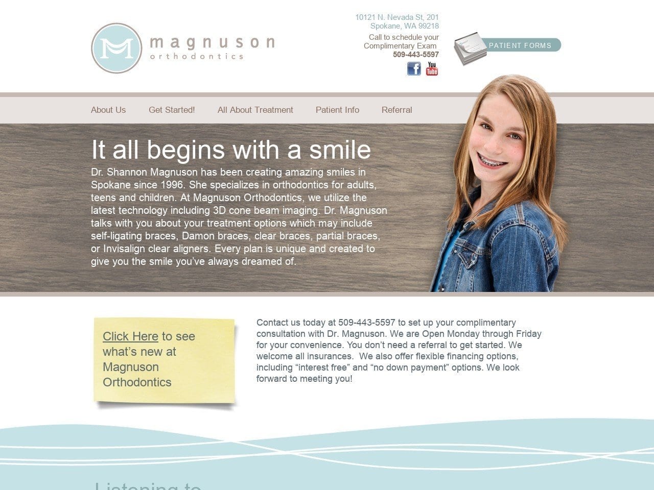 Magnuson Orthodontics Website Screenshot from magnusonortho.com