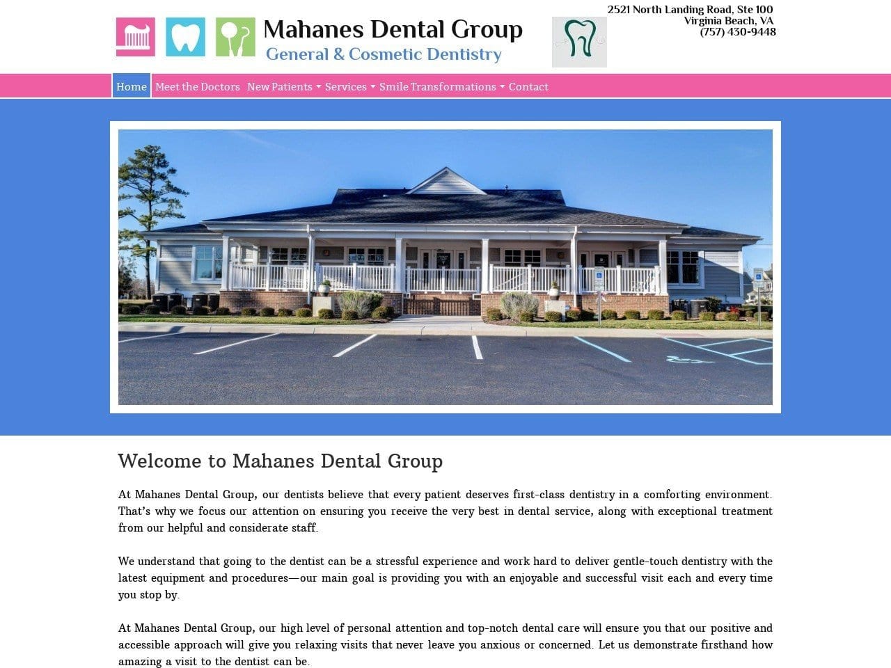 Mahanes Dental Group Website Screenshot from mahanesdentalgroup.com