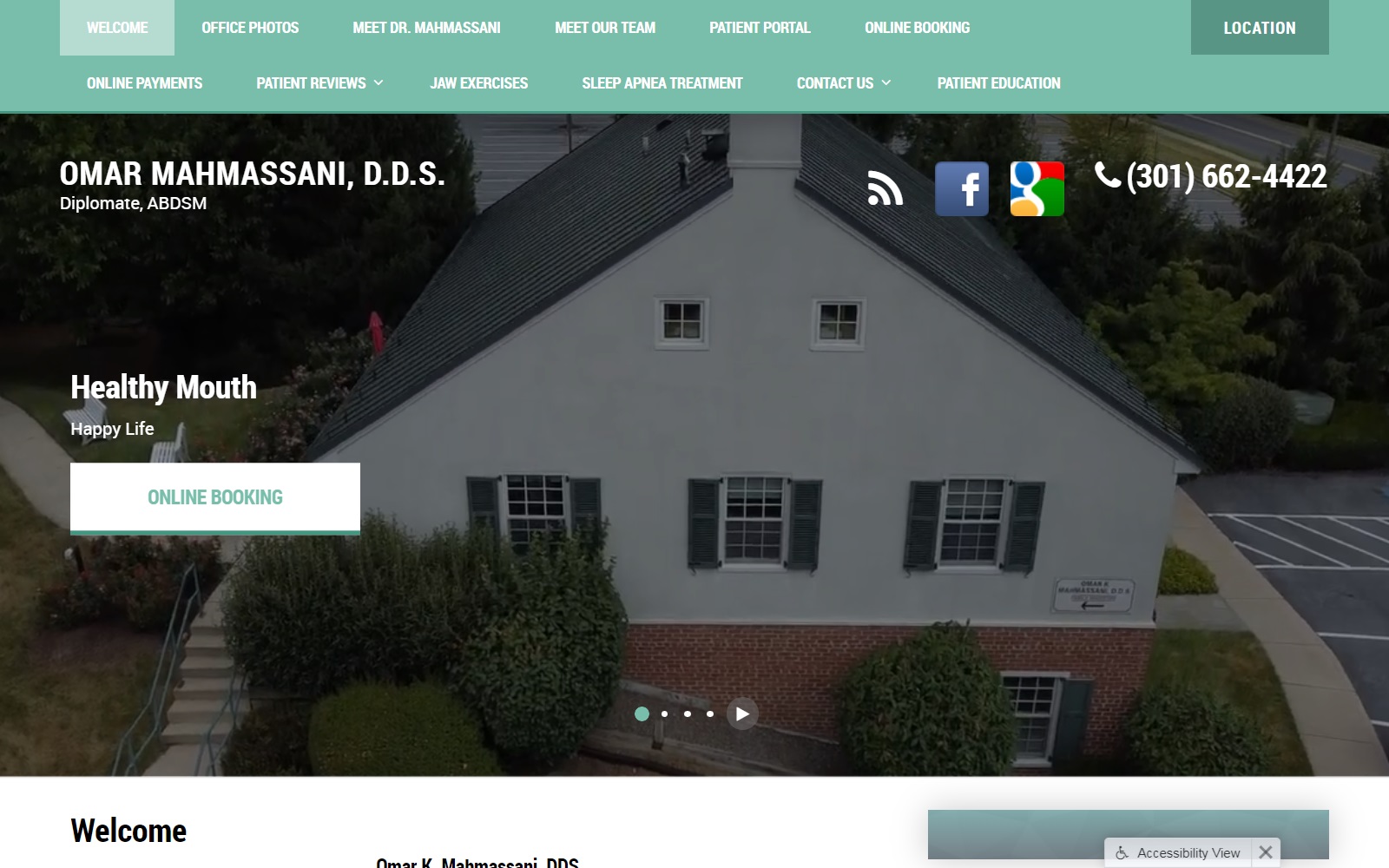 mahmassanidental.com screenshot