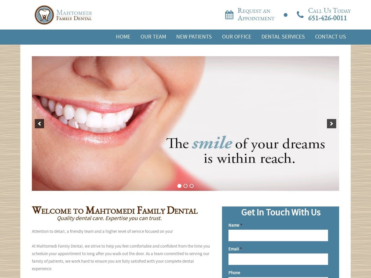 Mahtomedi Family Dental Website Screenshot from mahtomedifamilydental.com