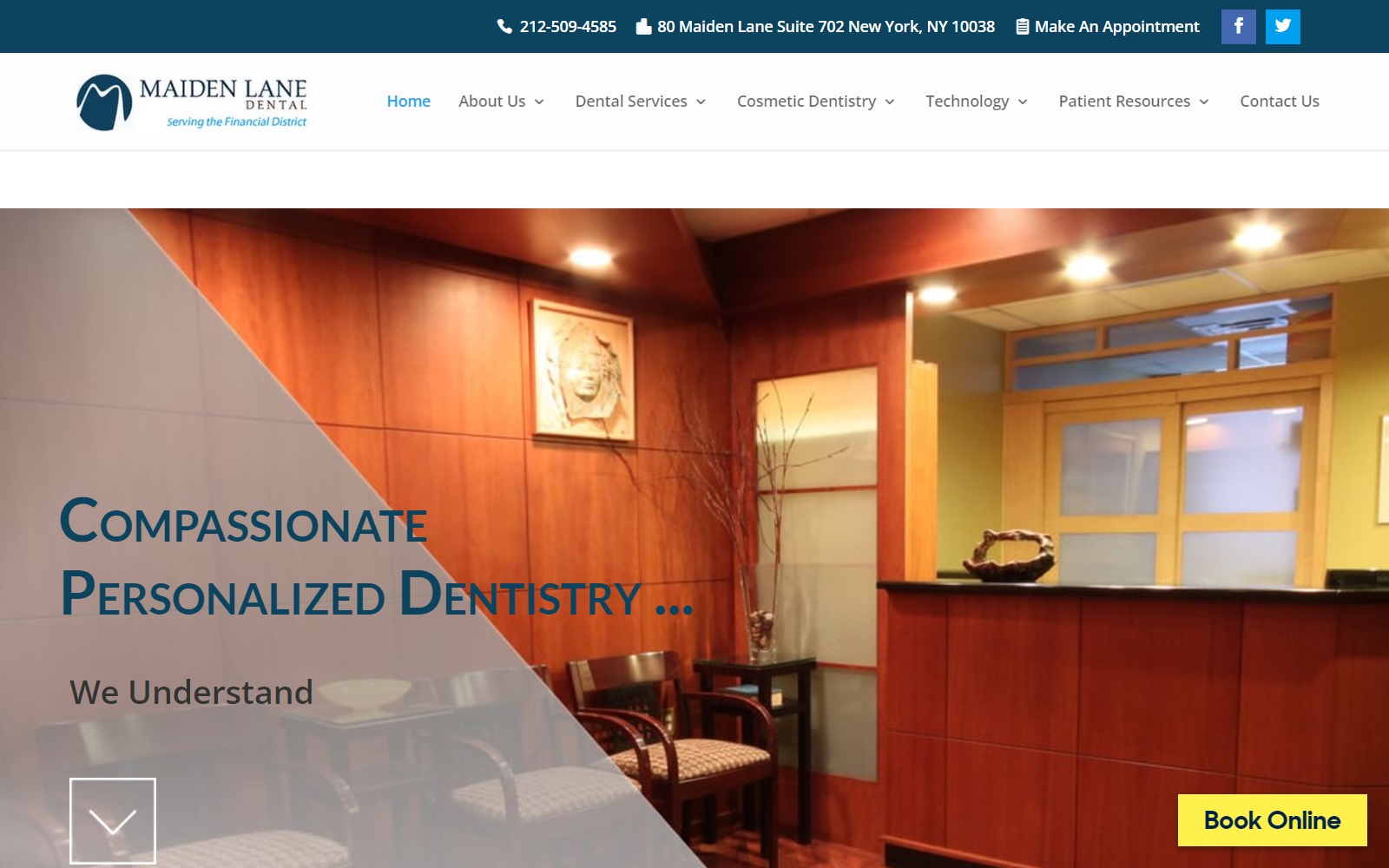 maidenlanedental.com screenshot