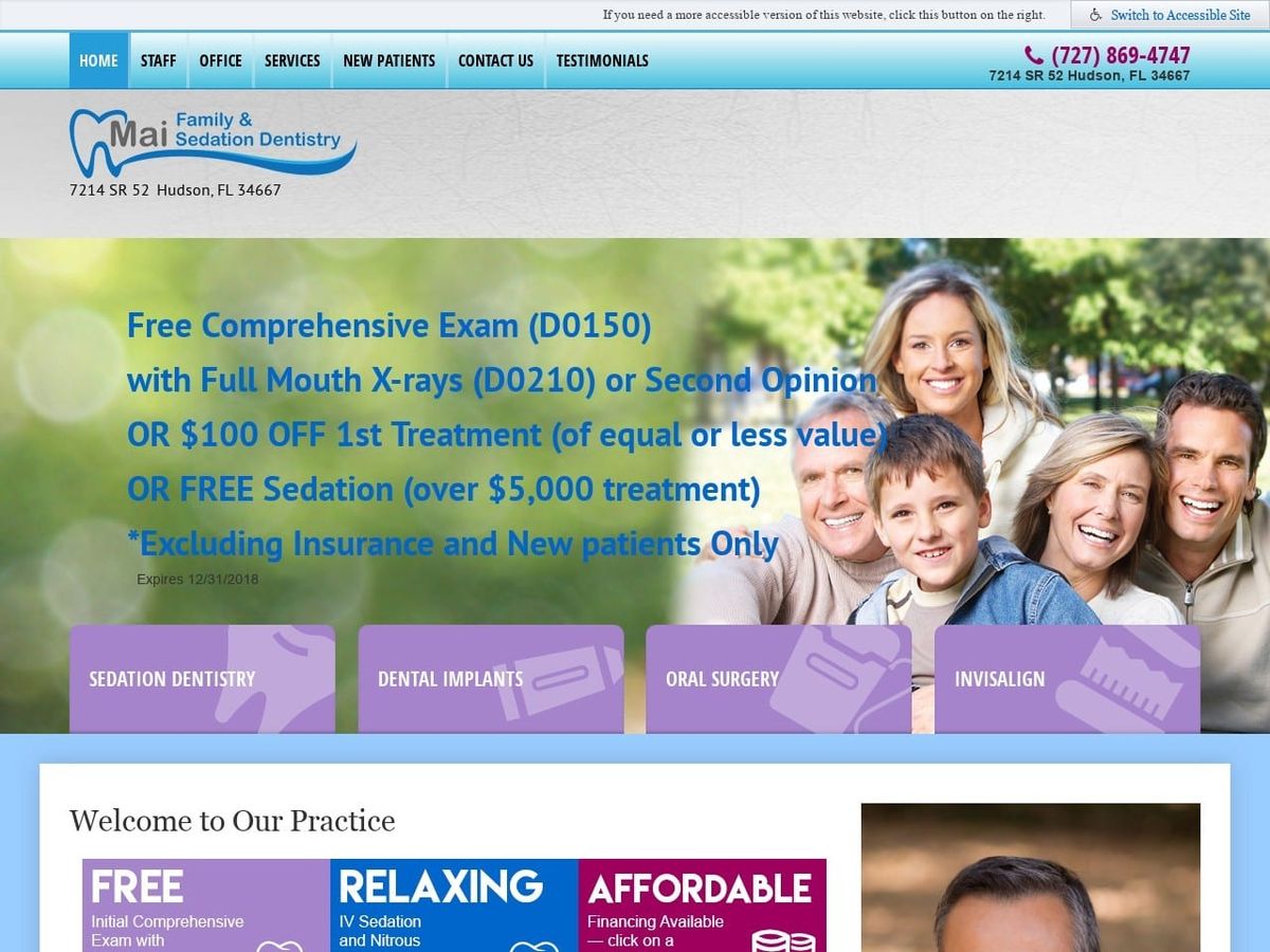 Mai Family And Sedation Dentist Website Screenshot from maifamilydentistry.com