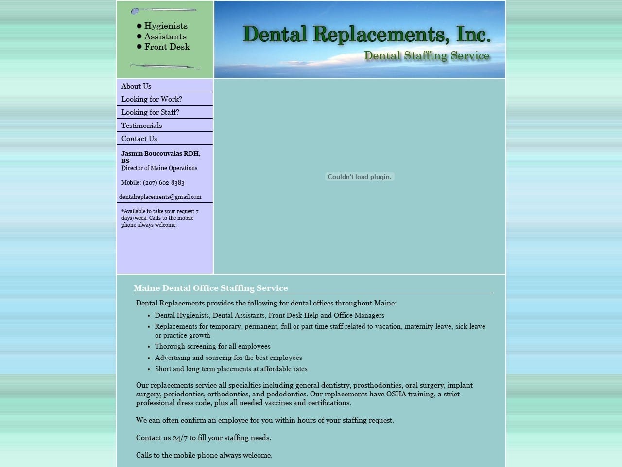 Maine Dental Replacements Website Screenshot from mainedentalreplacements.com