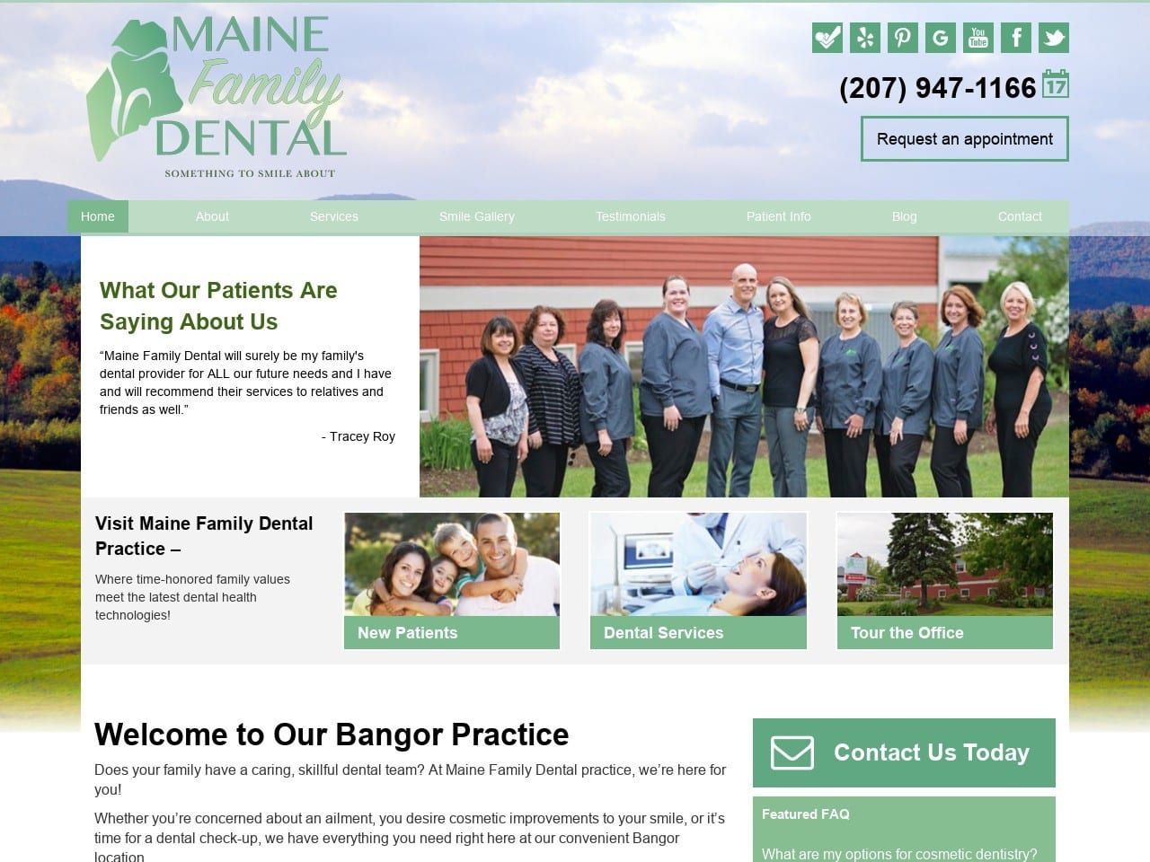 Maine Family Dental Practice Website Screenshot from mainefamilydental.com