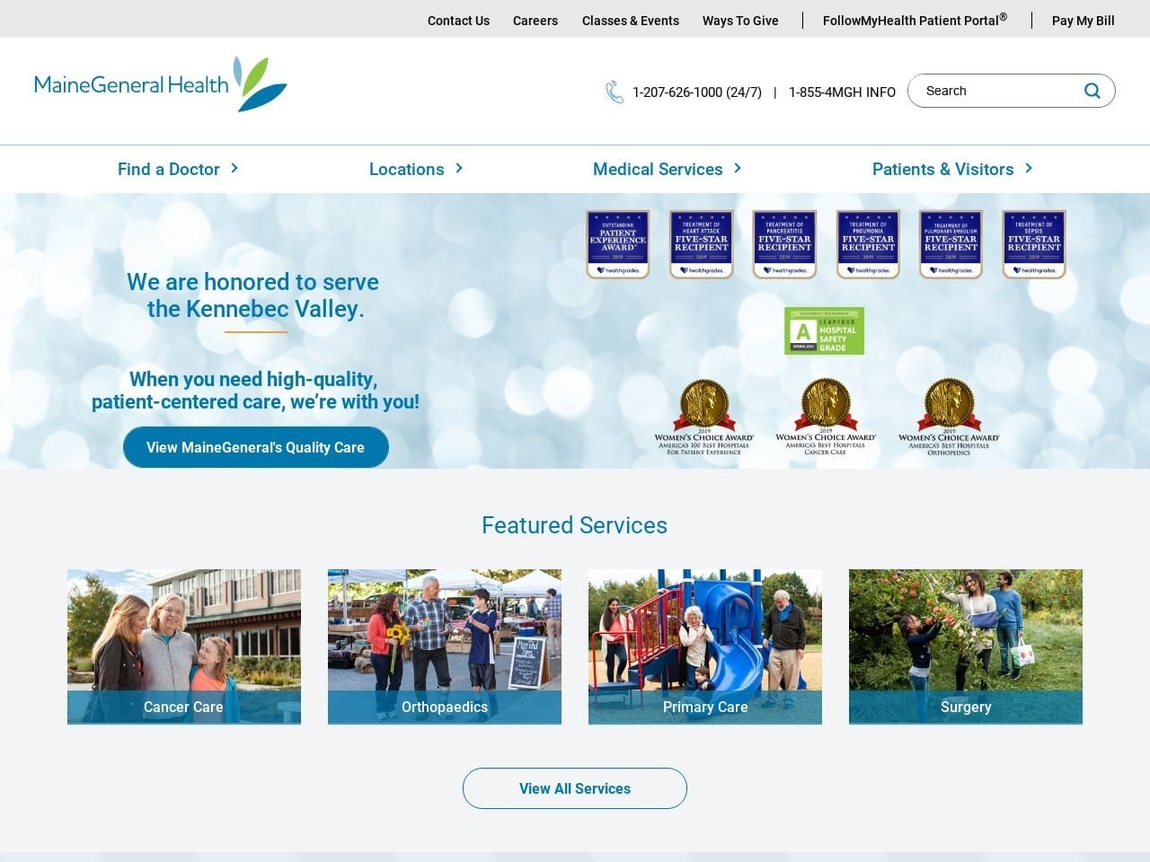 Maine General Medical Center Website Screenshot from mainegeneral.org