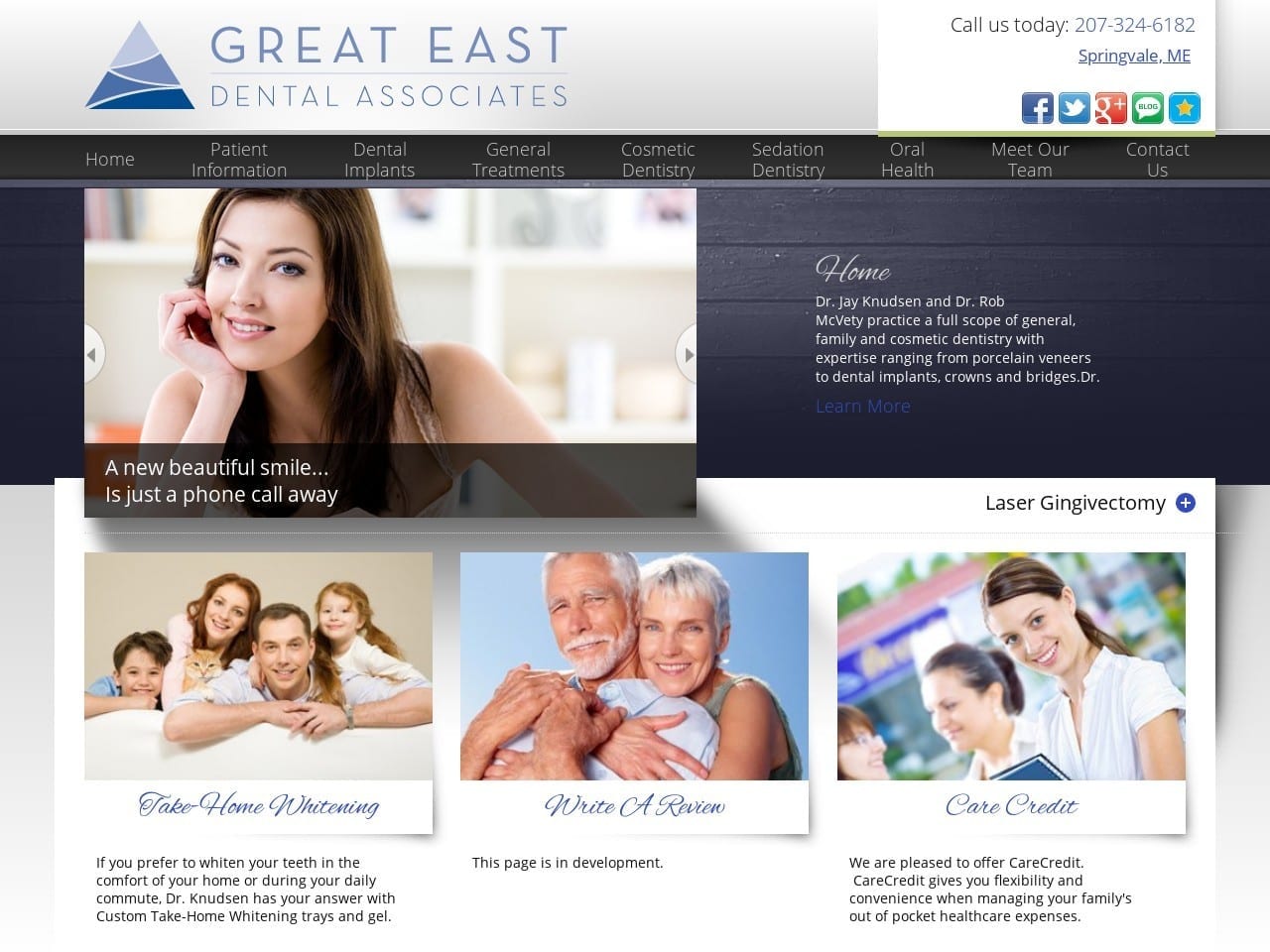 Great East Dental Associates Website Screenshot from mainesmiles.com