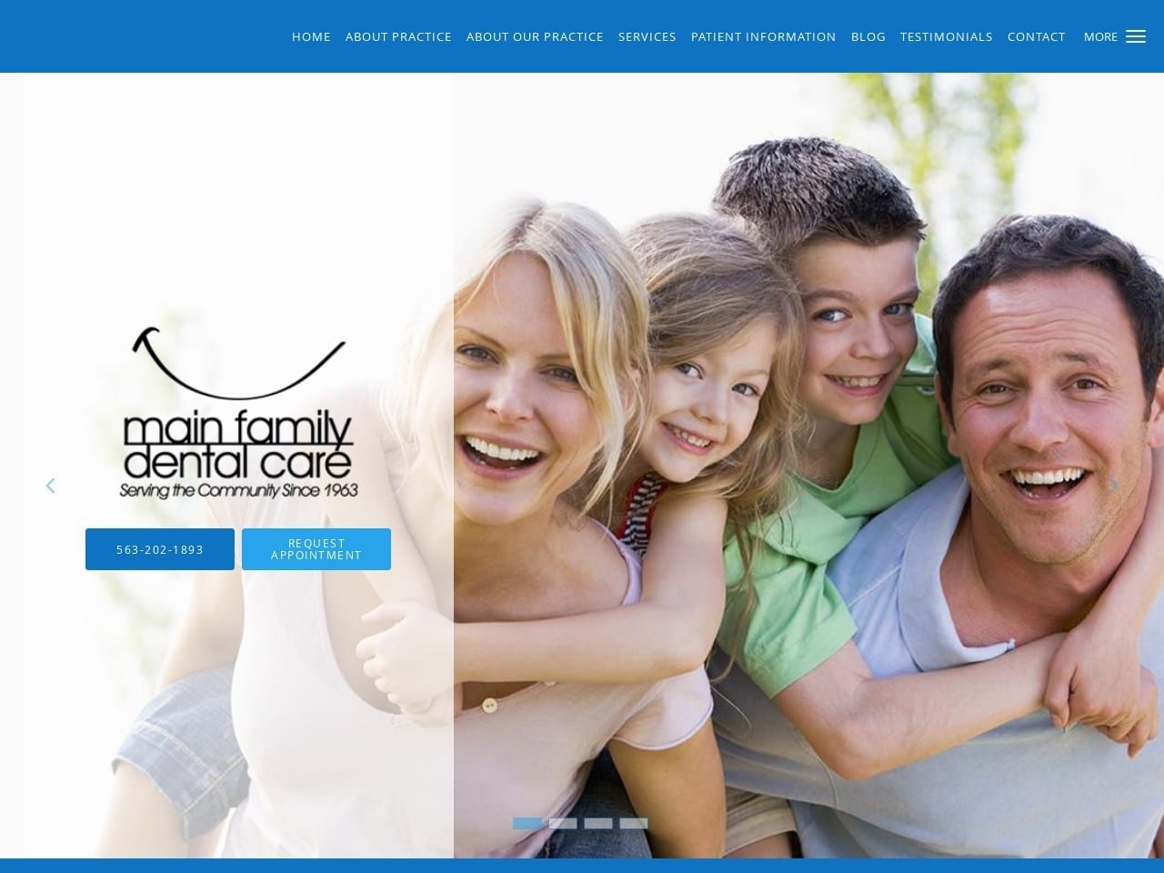 Main Family Dental Care Website Screenshot from mainfamilydentalcare.com