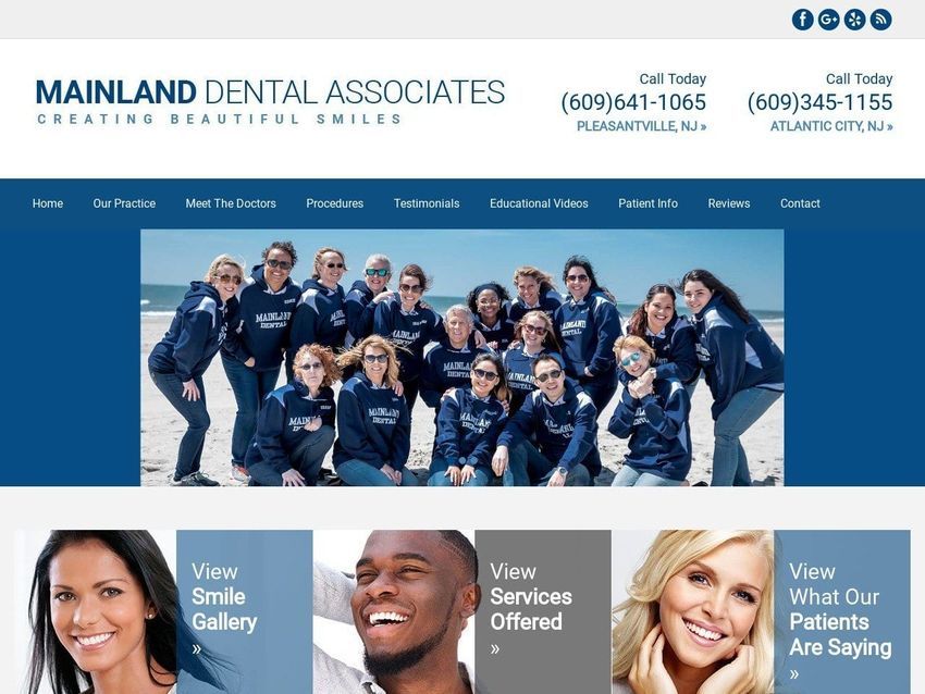 Mainland Dental Website Screenshot from mainlanddental.com