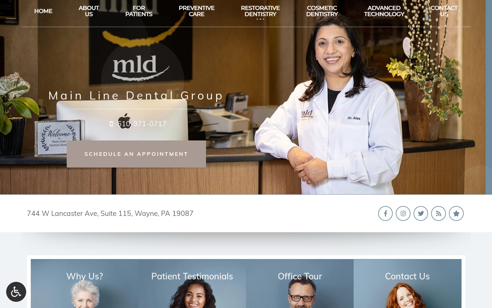 mainlinedental.com screenshot