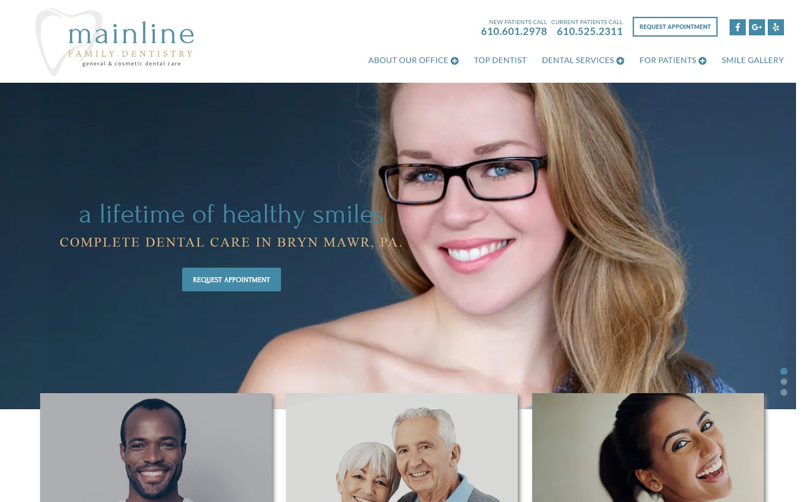 mainlinefamilydentistry.com screenshot