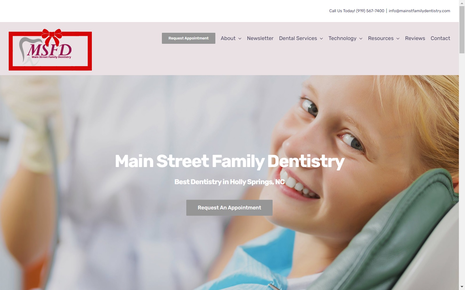 mainstfamilydentistry.com screenshot