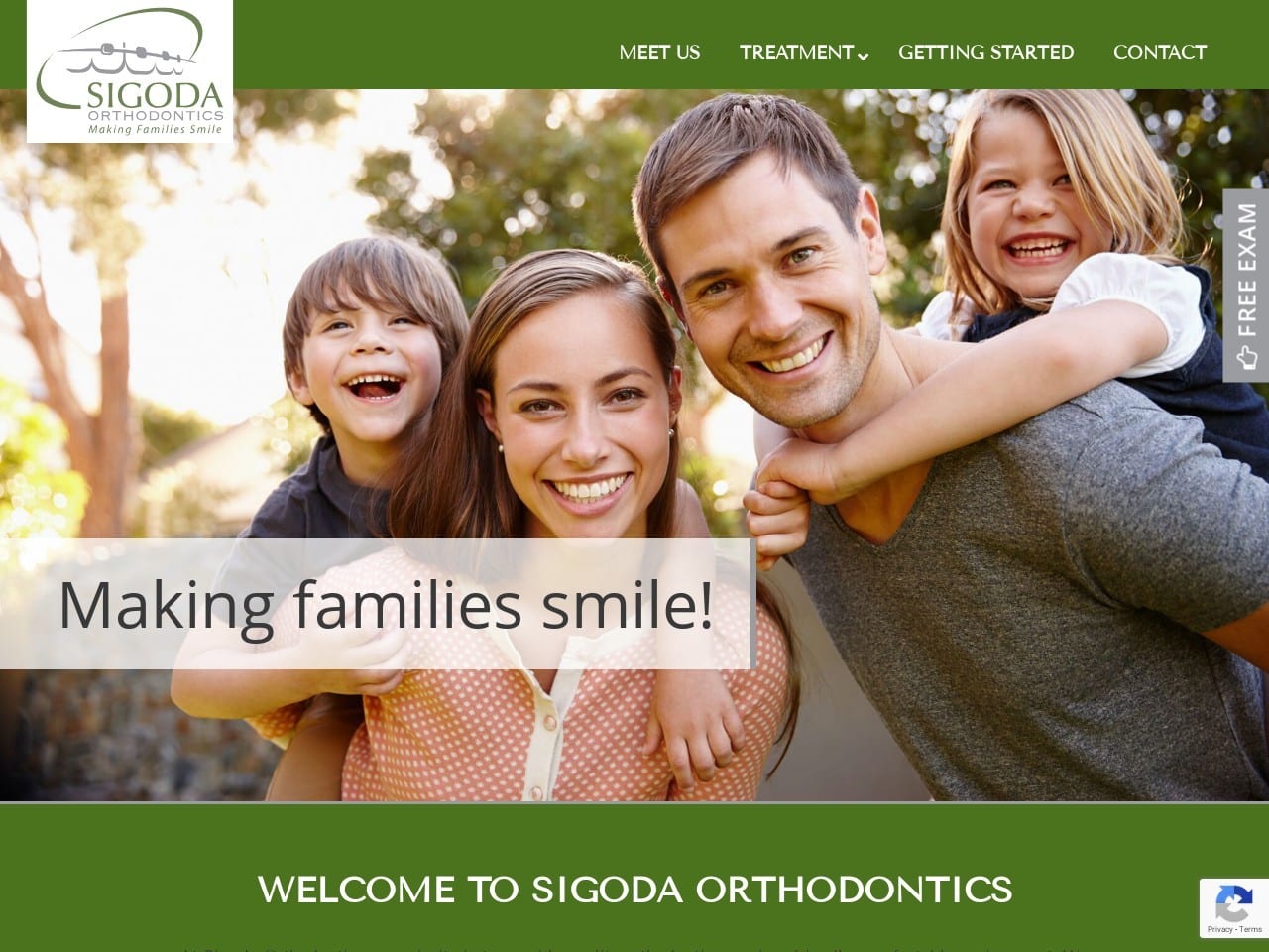 Sigoda Orthodontics Website Screenshot from makingfamiliessmile.com