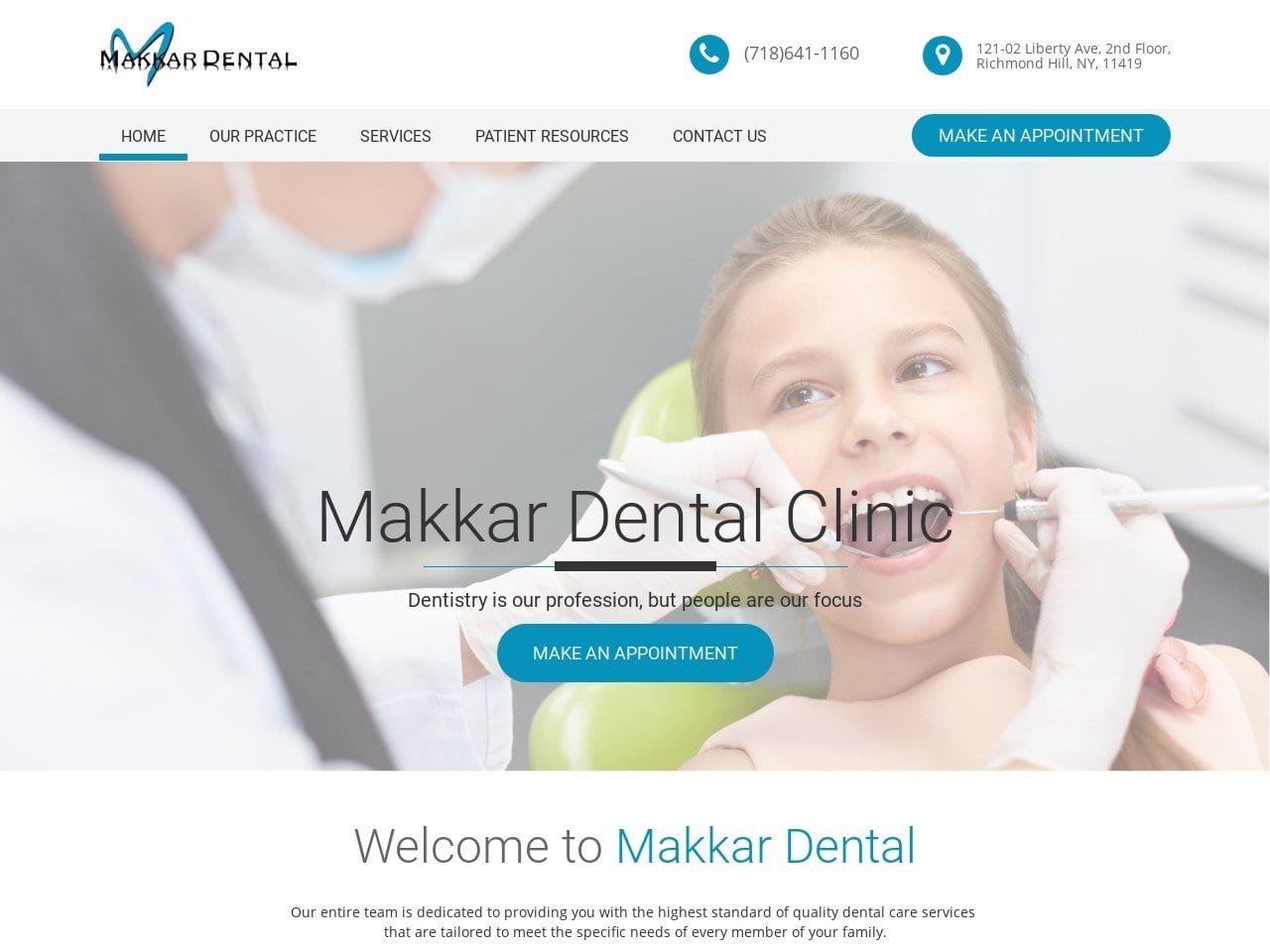 Dr. Parul D. Makkar DDS Website Screenshot from makkardental.com