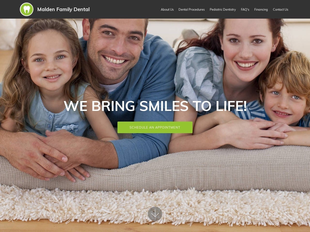 Kour Dental Group Website Screenshot from malden-familydental.com