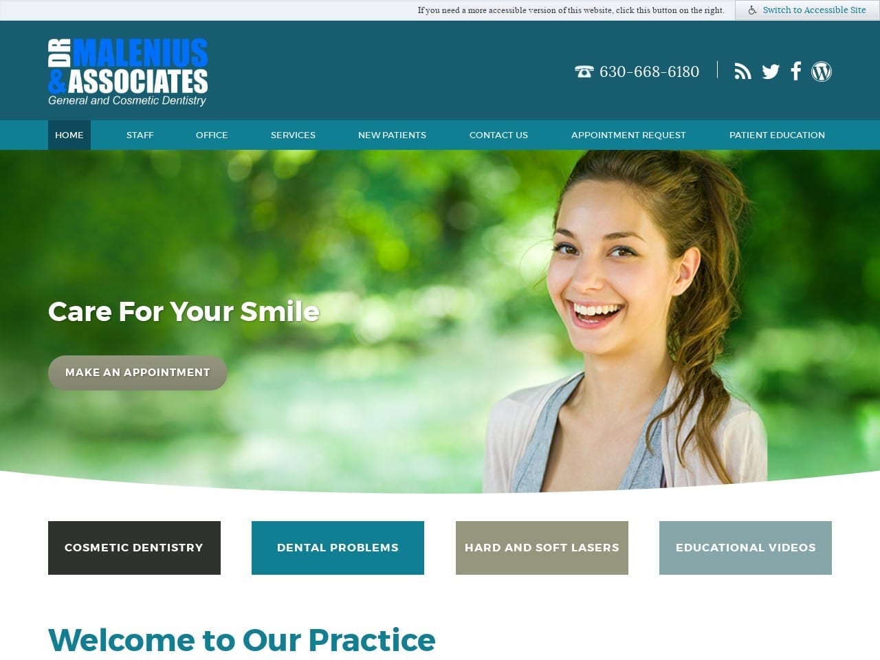 Dr. Robert C. Malenius DDS Website Screenshot from maleniusdental.com