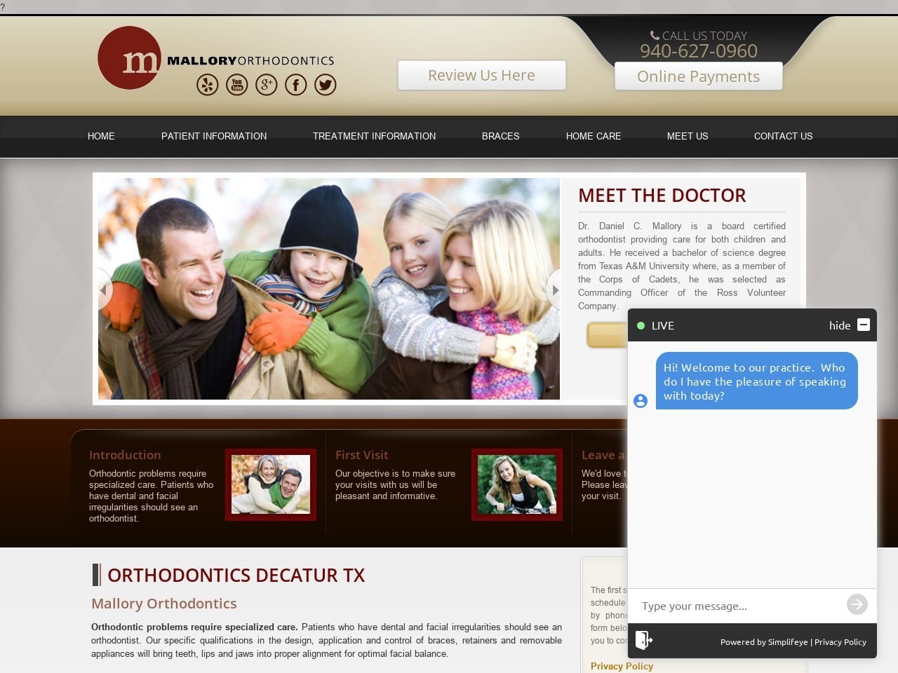 Mallory Daniel C DDS Website Screenshot from malloryortho.com