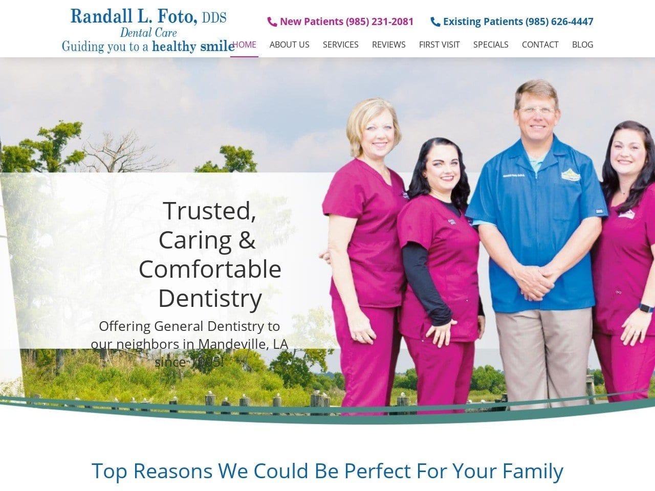 Mandeville Dentistry Website Screenshot from mandevilledentistry.com