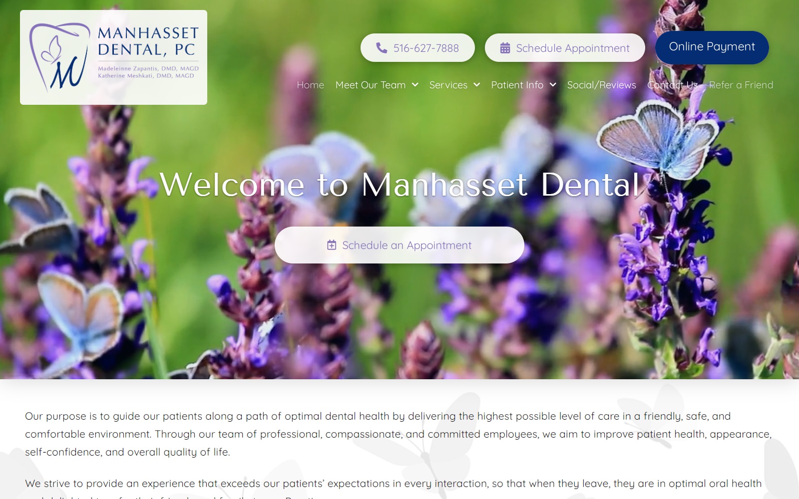 manhassetdental.com screenshot