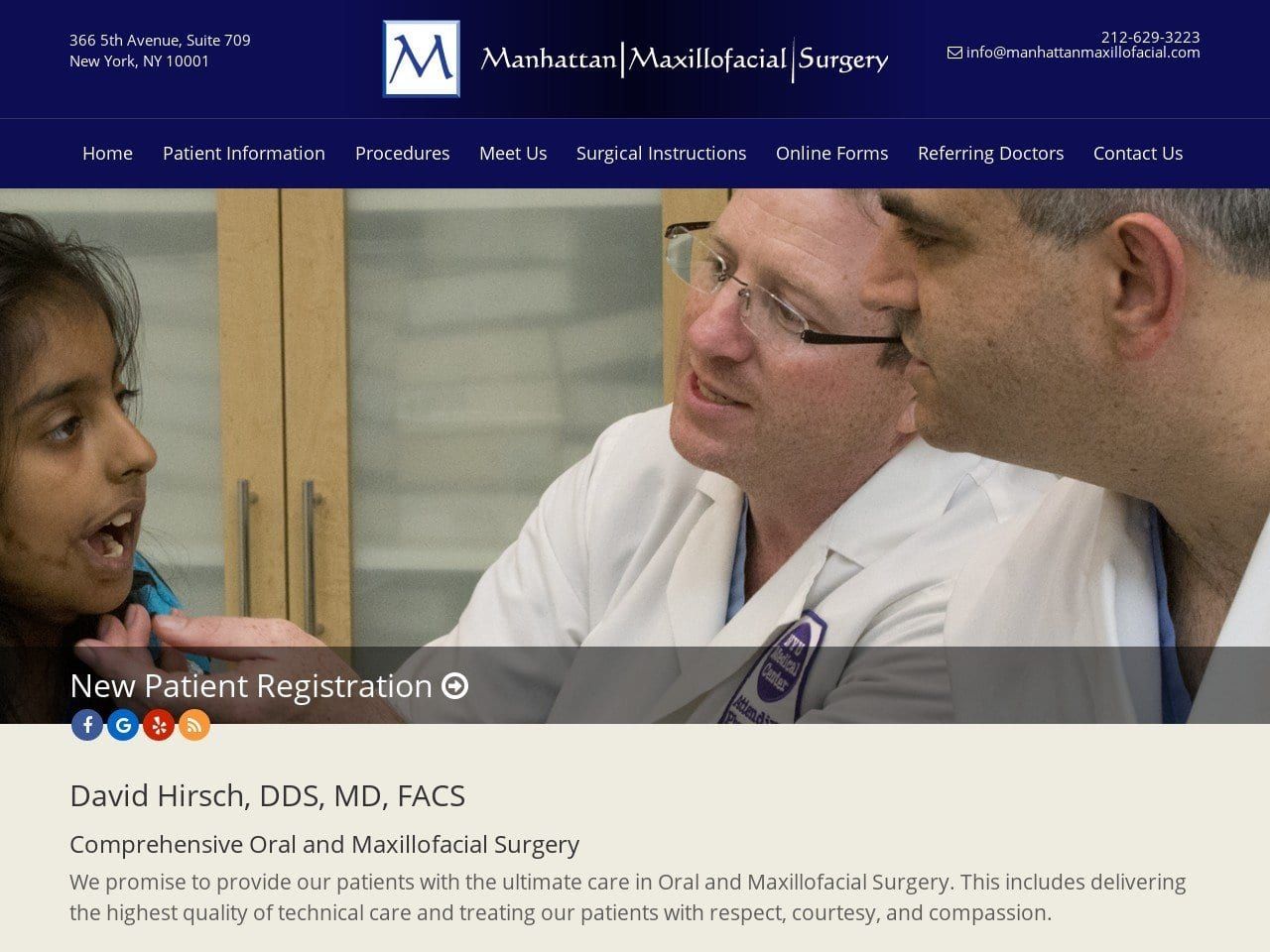 Manhattan Maxiofacial Surgery Website Screenshot from manhattanmaxillofacial.com