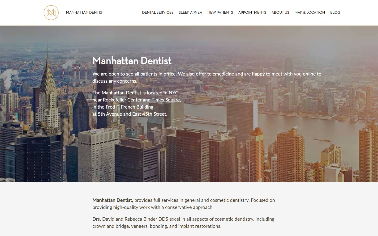 manhattannydentist.com screenshot