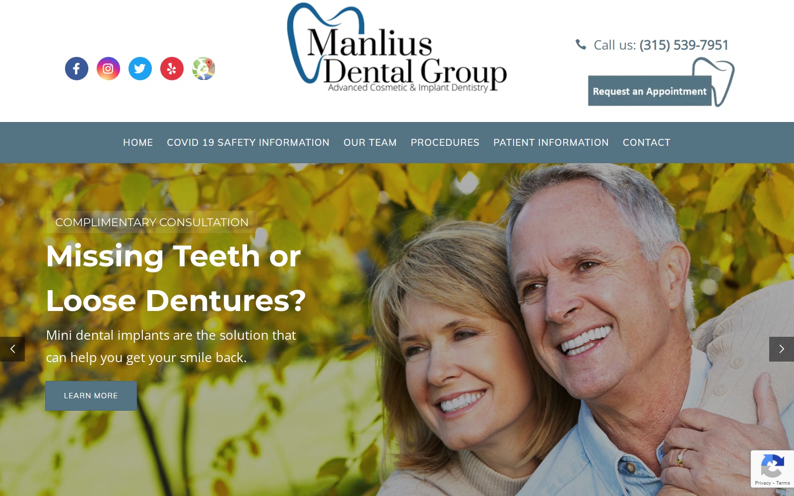 manliusdentist.com screenshot