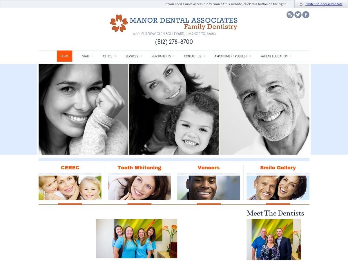 Manor Smiles Website Screenshot from manorsmiles.com