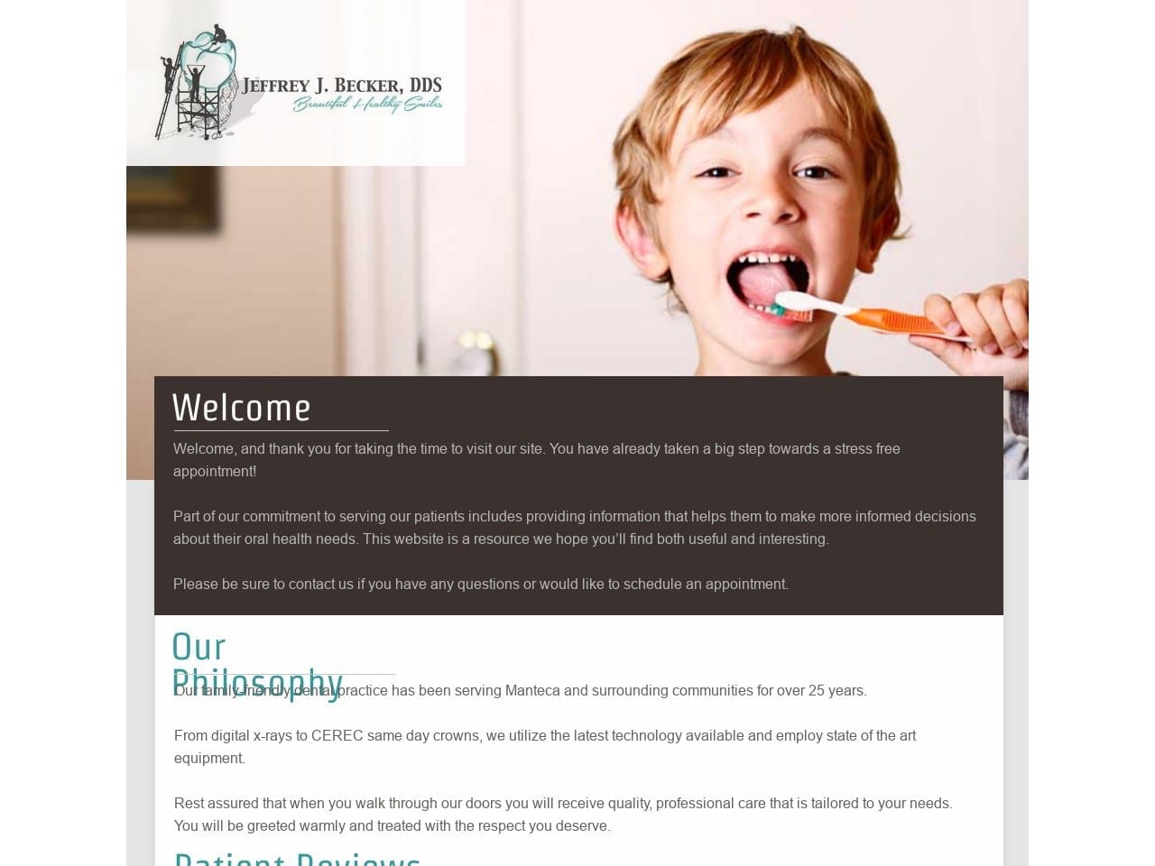 Jeffrey J. Becker DDS Website Screenshot from mantecafamilydental.com