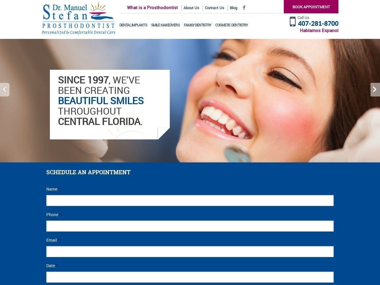 Manuel Stefan Dental Care Website Screenshot from manuelstefandentalcare.com