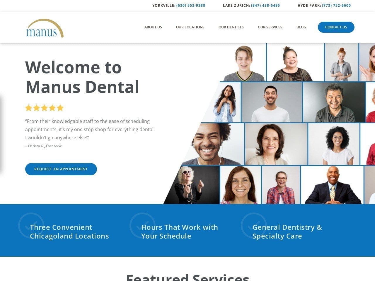 Dr. David N. McAuslan DDS Website Screenshot from manushealth.com