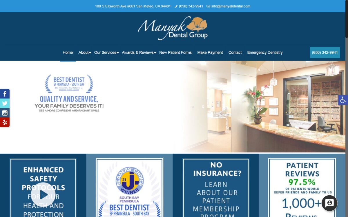 manyakdental.com screenshot