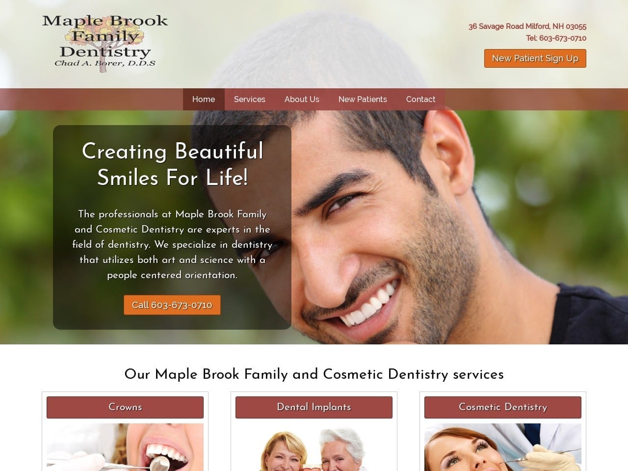 Maplebrook Dental Website Screenshot from maplebrookdental.net