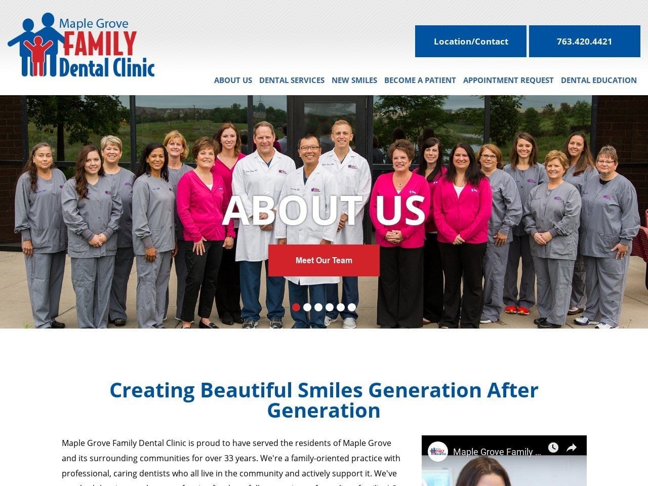 Maple Grove Family Dental Clinic Website Screenshot from maplegrovedental.com