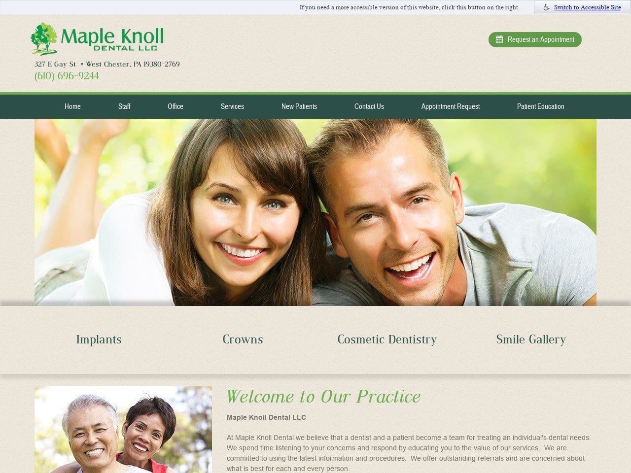 Mapleknoll Dental Website Screenshot from mapleknolldental.com