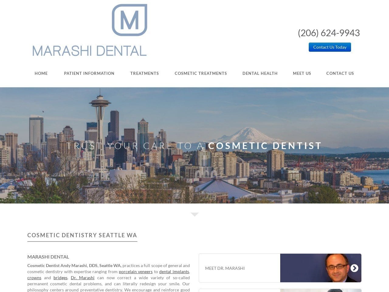 Marashi Andy a DDS Website Screenshot from marashidental.com