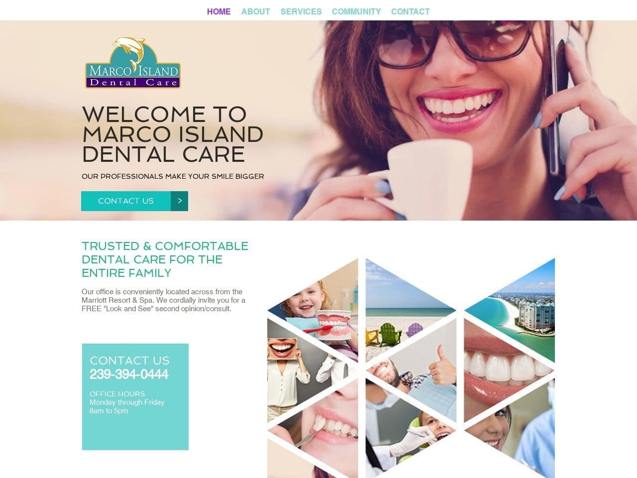 Marco Island Dental Care Website Screenshot from marcoislanddentalcare.com