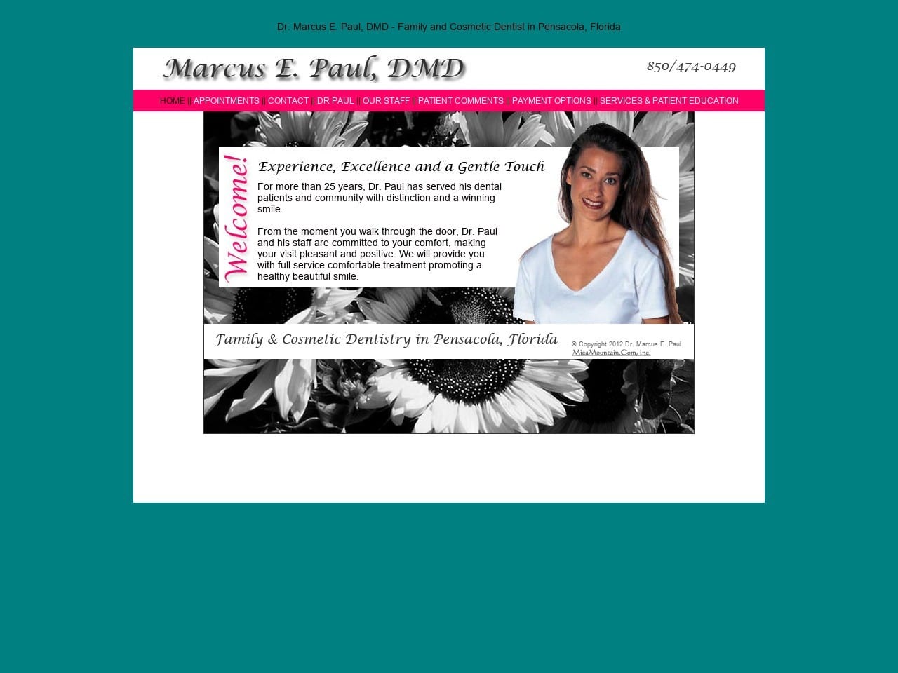 Marcus E Paul DMD Website Screenshot from marcusepauldmd.com