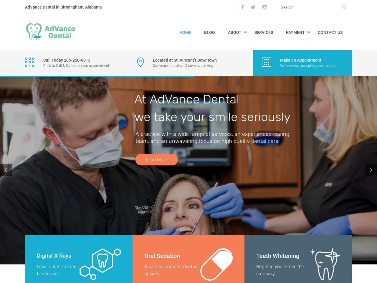 AdVance Dental P.C. Website Screenshot from marcvancedmd.com